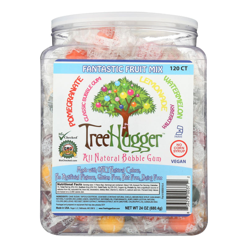 Treehugger Natural Bubble Gum Fantastic Fruit Mix (Pack of 120 Ct) - Cozy Farm 