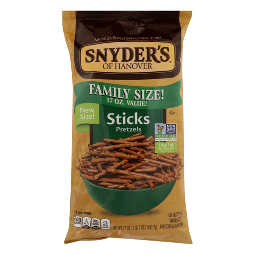 Snyder's of Hanover (Pack of 6) 17 Oz Family Size Pretzel Sticks - Cozy Farm 