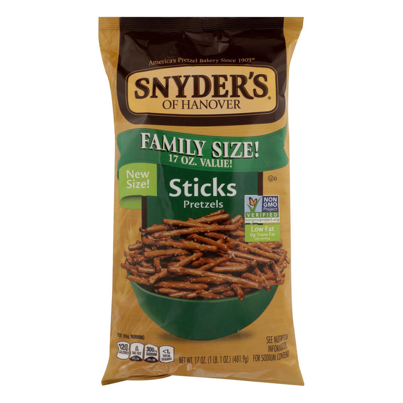 Snyder's of Hanover 17 Oz Family Size Pretzel Sticks (Pack of 6) - Cozy Farm 