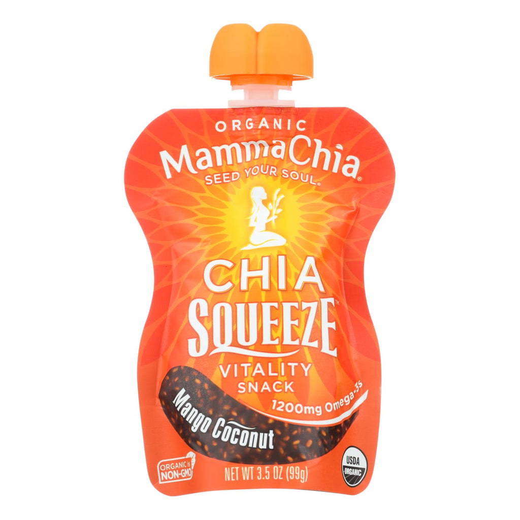 Mamma Chia Squeeze Vitality Snack - Mango Coconut (Pack of 16) 3.5 Oz. - Cozy Farm 