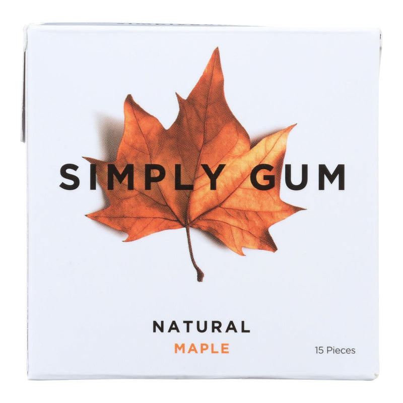 Simply Gum All Natural Gum - Maple - Case Of 12 - 15 Count - Cozy Farm 
