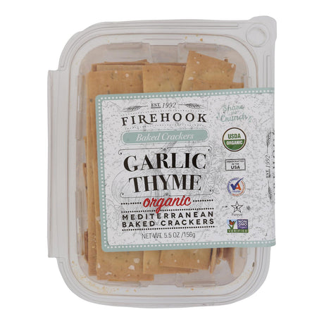 Firehook Garlic & Thyme Crackers, 5.5 Oz (Pack of 8) - Cozy Farm 