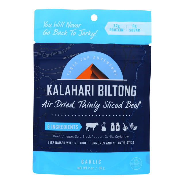 Kalahari Biltong Garlic Air-Dried Sliced Beef, 2 Oz (Pack of 8) - Cozy Farm 