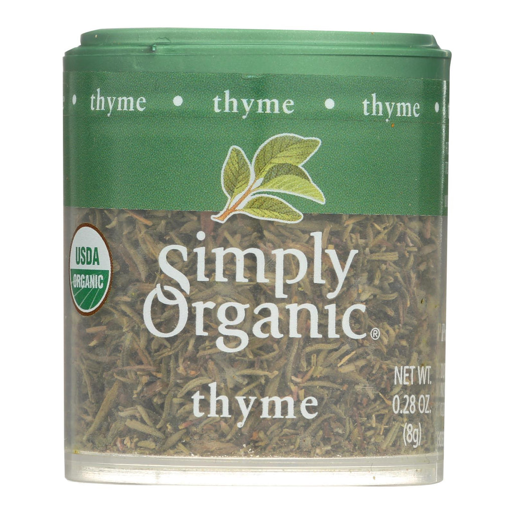 Simply Organic Thyme Leaf - Organic - Whole - Fancy Grade - .28 Oz - Case Of 6 - Cozy Farm 