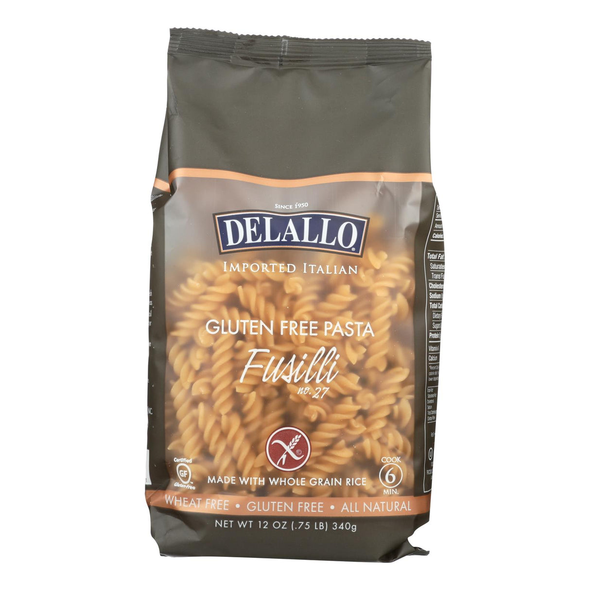 Delallo Gluten-Free Fusilli Pasta, 12-12 Oz. Packs - Cozy Farm 