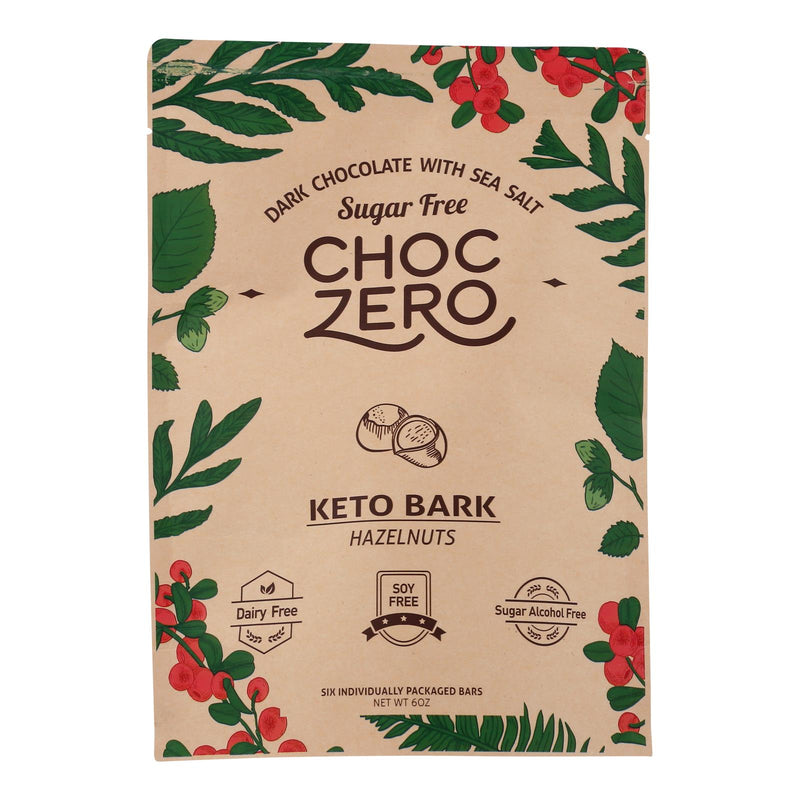 ChocZero - Keto Bark Dark Chocolate Hazelnut (Pack of 12-6oz) - Cozy Farm 