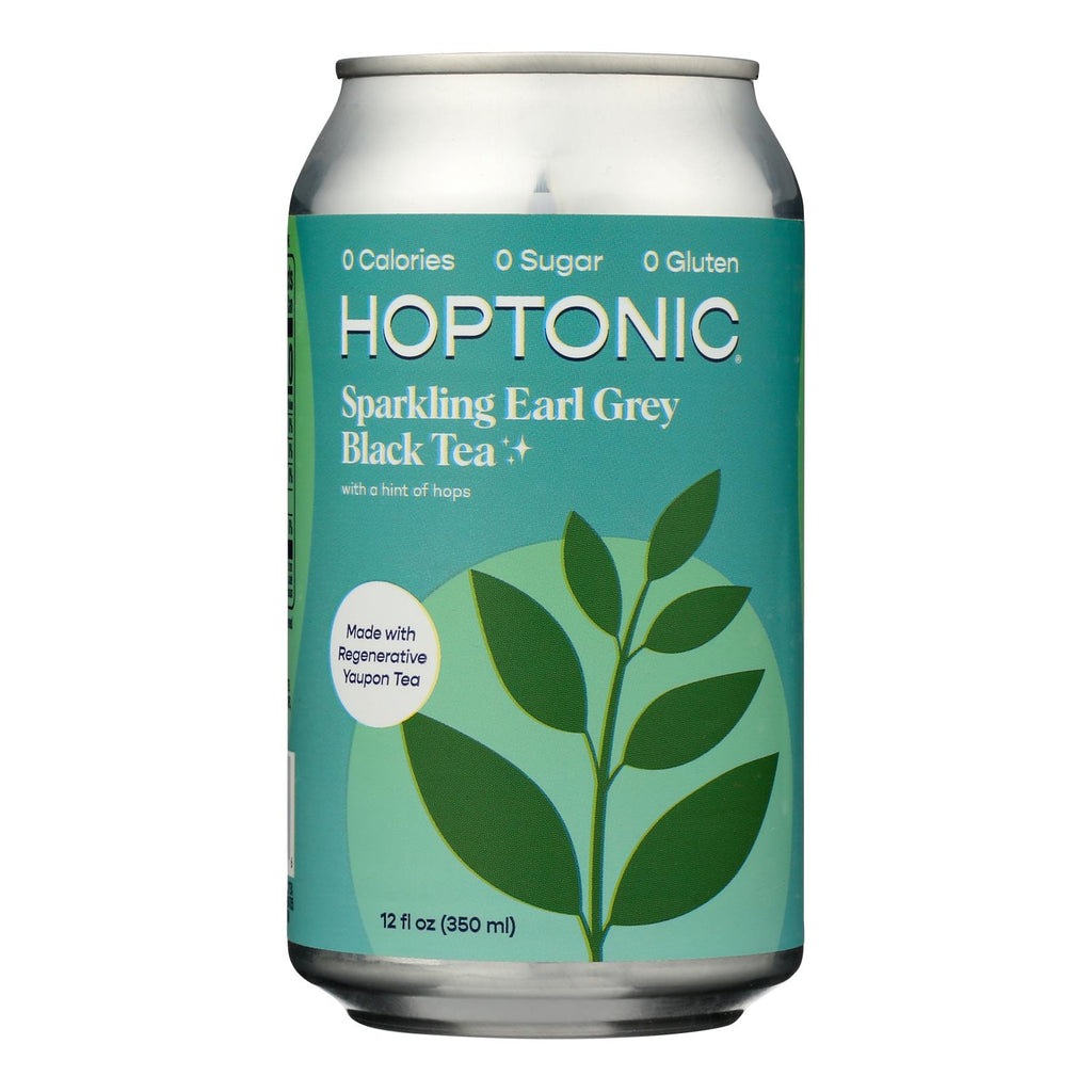 Hoptonic Tea - Sparkling Black Tea Earl GrEy (Pack of 6-12 Fl Oz) - Cozy Farm 