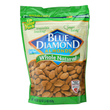 Blue Diamond Whole Natural Almonds (Pack of 6 - 1 Lb.) - Cozy Farm 