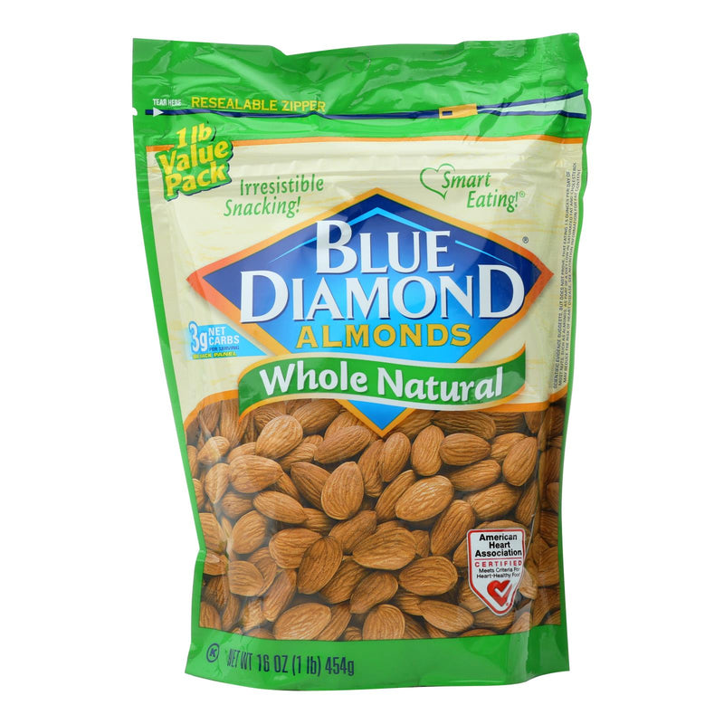 Blue Diamond Whole Natural Almonds (Pack of 6 - 16 Oz.) - Cozy Farm 