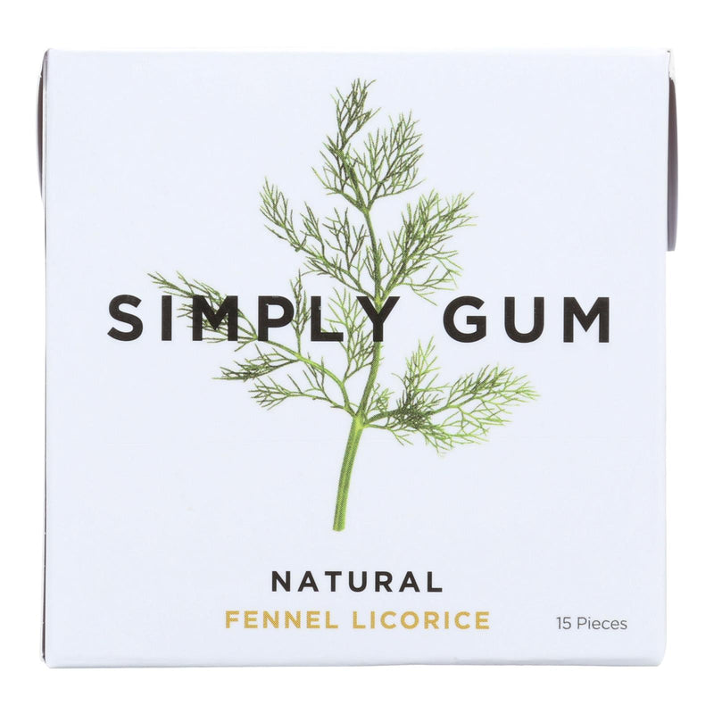 Simply Gum All Natural Gum - Fennel Licorice - Case Of 12 - 15 Count - Cozy Farm 