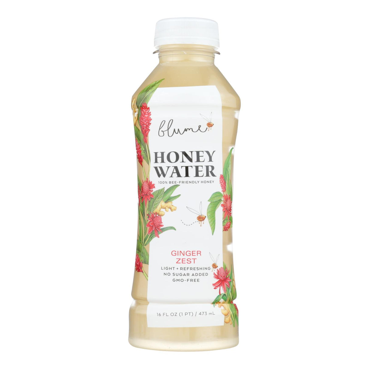 Blume Honey Water (Pack of 12-16 Fl Oz) - Organic Ginger Zest Flavor - Cozy Farm 