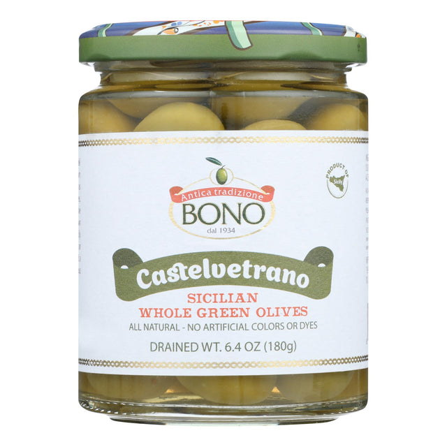 Bono Whole Green Olives (Pack of 6 - 6.4 Oz) - Cozy Farm 