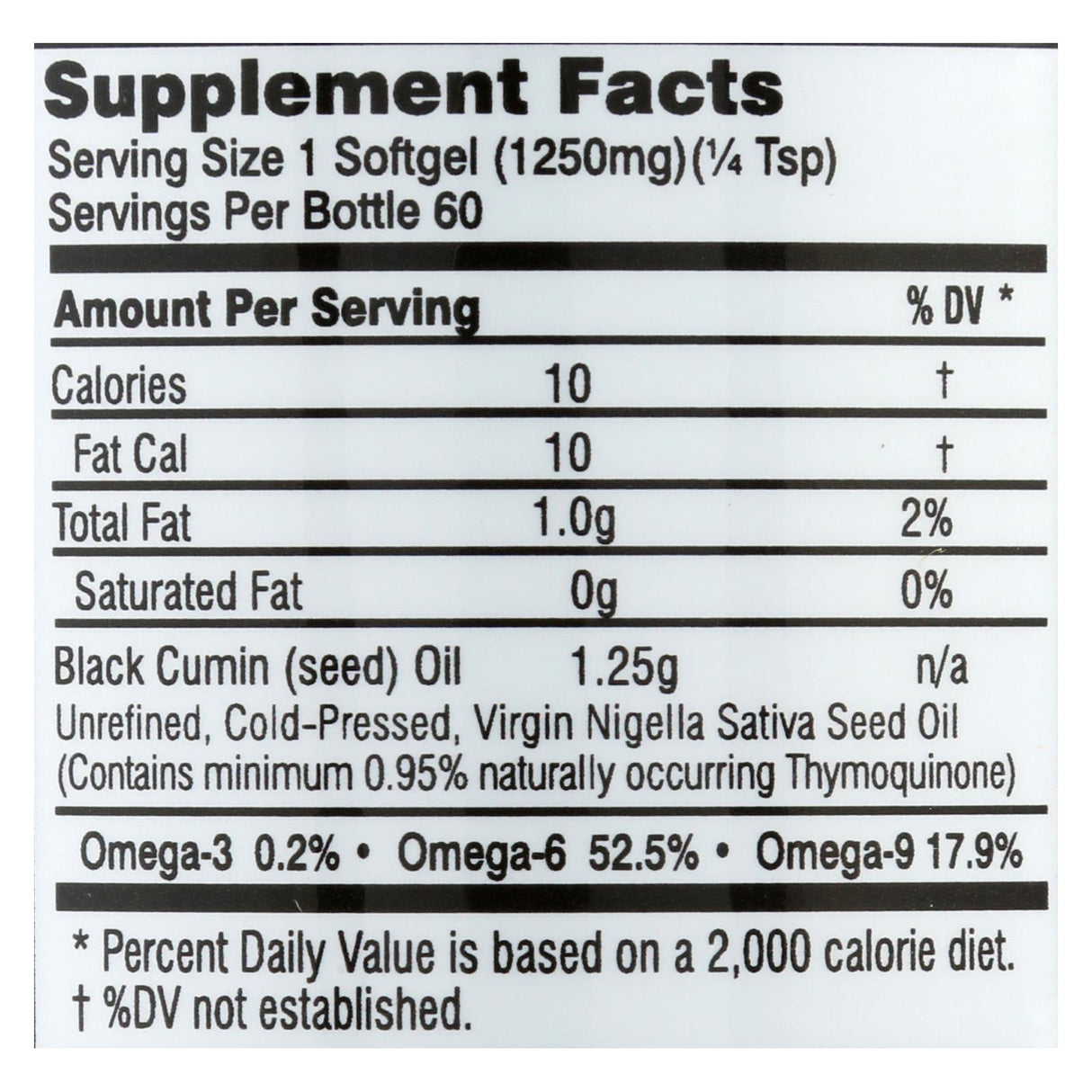 Black Seed Oil Softgels for Wellness Support (1250mg) - Cozy Farm 