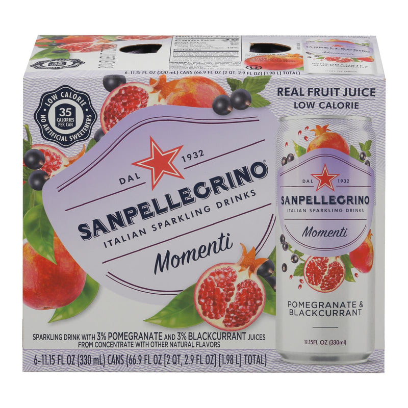 San Pellegrino Sparkling Beverage - Pomegranate Black Currant - Case of 4 - 6/11.15 oz - Cozy Farm 