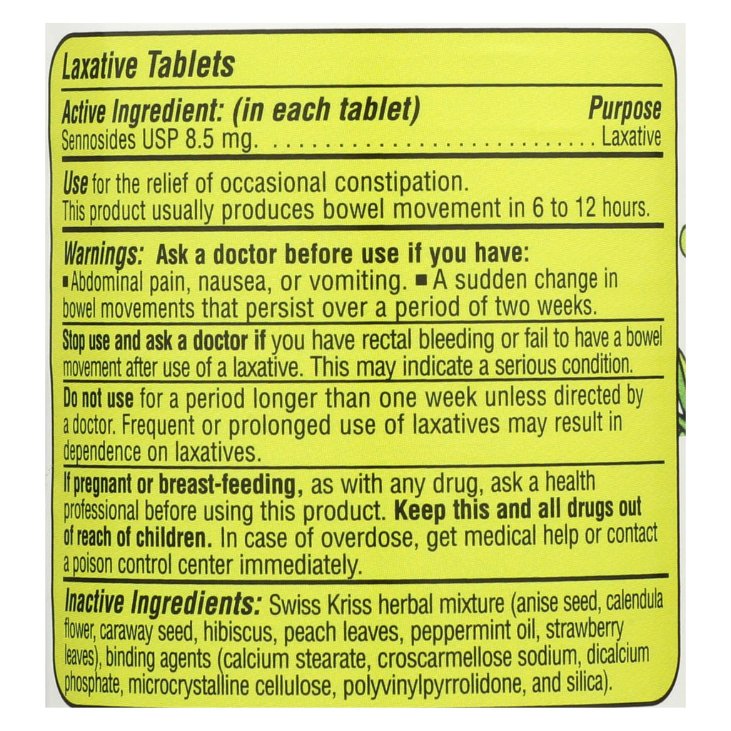 Modern Natural Products Swiss Kriss Herbal Laxative Tablets (Pack of 120) - Cozy Farm 