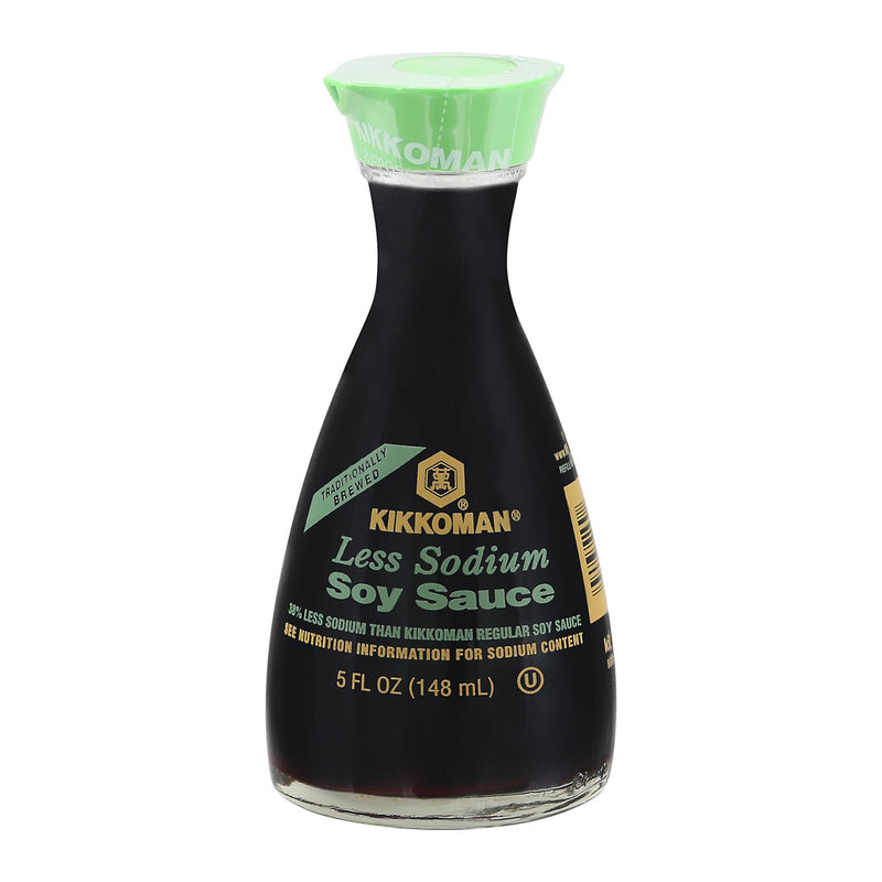 Kikkoman Less Sodium Soy Sauce – 5 Oz Per Bottle, Case of 12 - Cozy Farm 
