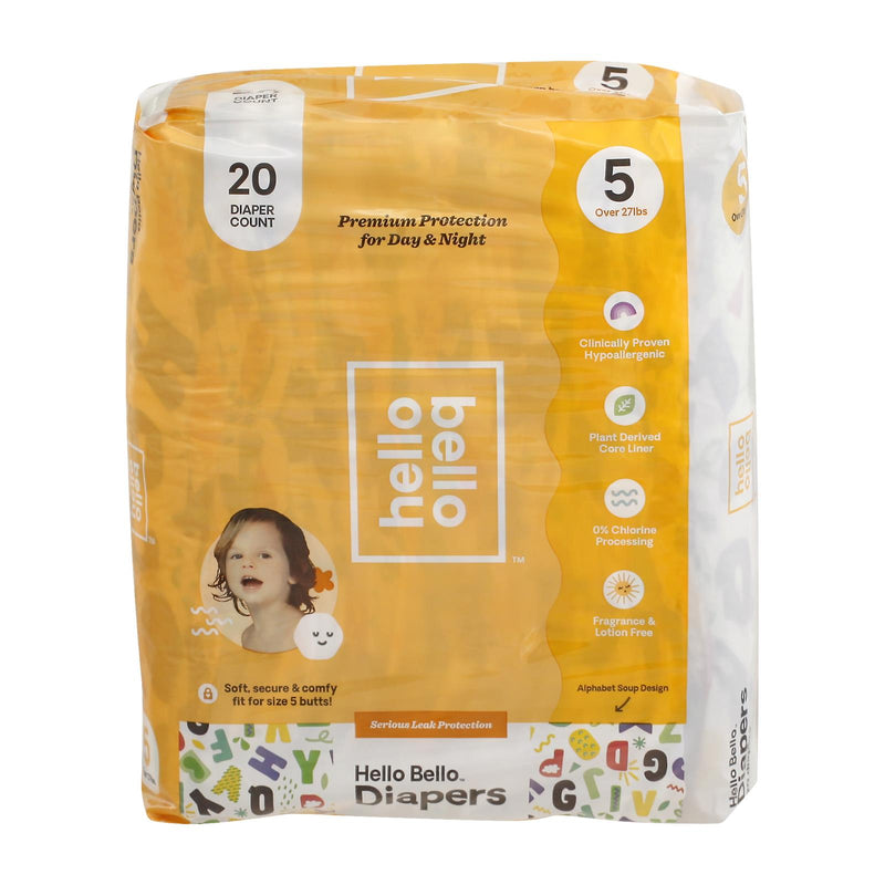 Hello Bello Diapers Size 5 for Over 27 lb - 20 Count - Cozy Farm 