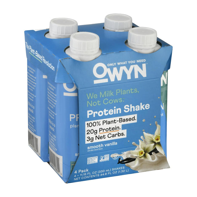 Only What You Need Plant-Based Smooth Vanilla Protein Shake - 3 (11.14 oz.) Case - Cozy Farm 