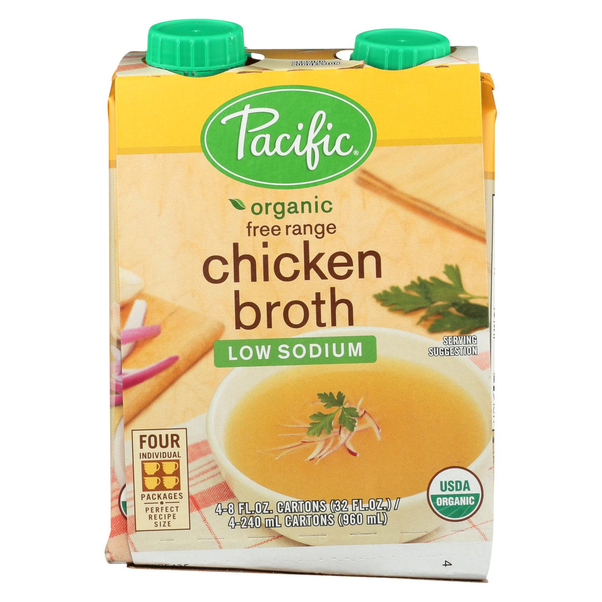 Pacific Natural Foods Free-Range Low Sodium Chicken Broth - 8 Fl. Oz. 6-Pack - Cozy Farm 