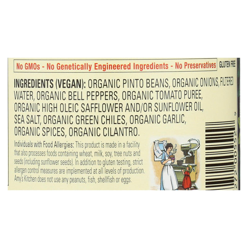 Amy's Organic Refried Beans with Green Chiles, 15.4 Oz (Pack of 12) - Cozy Farm 