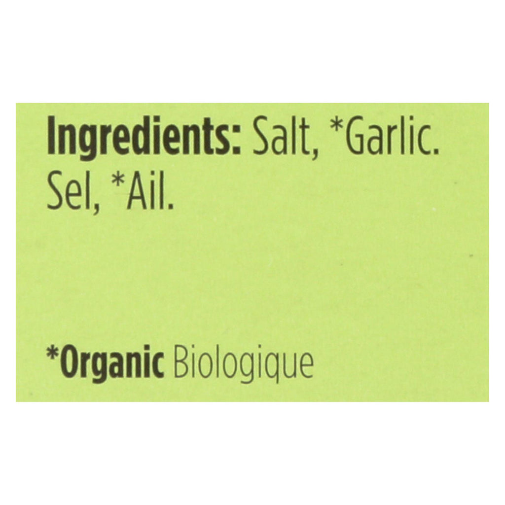 Spicely Organics - Organic Garlic Salt - Case Of 6 - 0.8 Oz. - Cozy Farm 