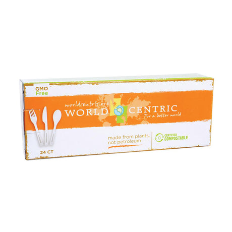 World Centric Compostable Flatware Made from Assorted Corn Starch (Pack of 12 - 24ct) - Cozy Farm 