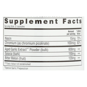 Kyolic Aged Garlic Extract Blood Sugar Balance Capsules (100 Capsules) - Cozy Farm 