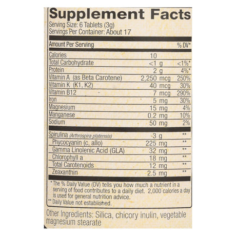 Nutrex Hawaii Pure Hawaiian Spirulina Pacifica - 500mg, 100 Tablets - Cozy Farm 