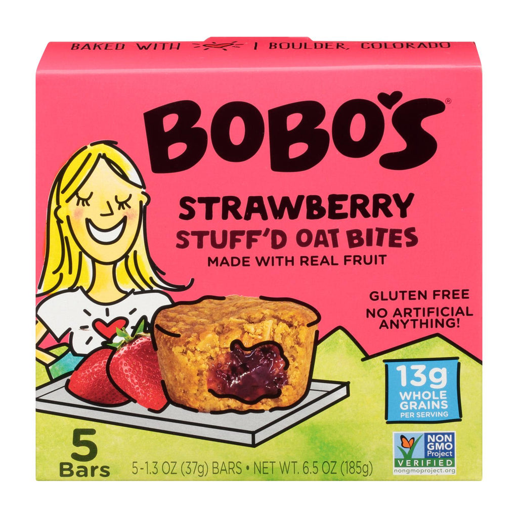 Bobo's Oat Bars - Stuffed Bites Strawberry - Case Of 6 - 6.5 Oz - Cozy Farm 