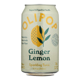 Olipop Ginger Lemon Sparkling Prebiotic Soda, 12 fl. oz. Case of 12 - Cozy Farm 