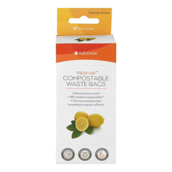 Full Circle Home Fresh Air Compostable Waste Bags - BPI Certified - 25 Count, Case of 6 - Cozy Farm 