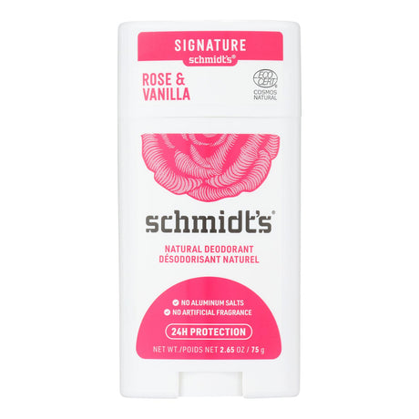 Schmidt's Rose & Vanilla Deodorant - 2.65 Oz Stick - Cozy Farm 