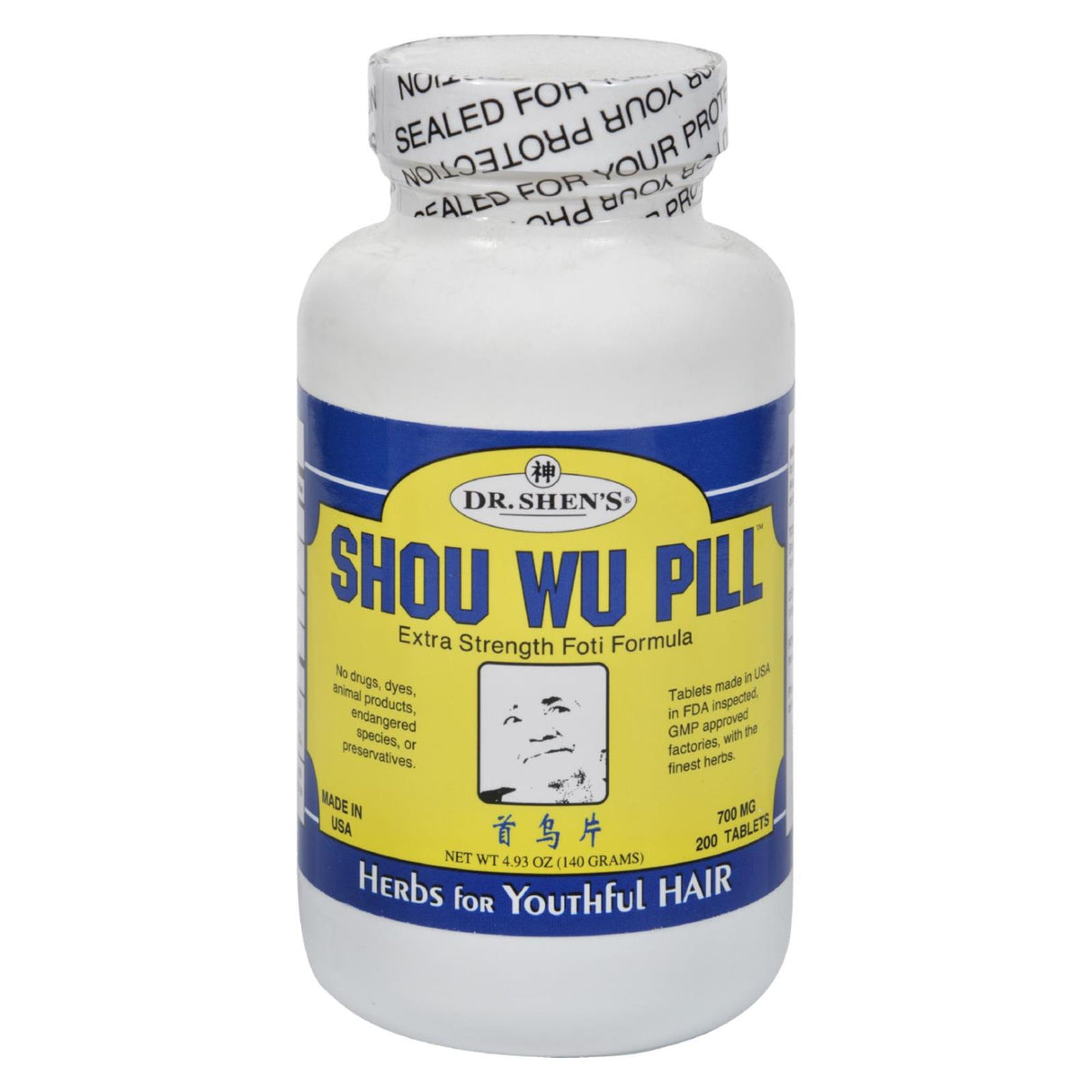 Dr. Shen's Shou Wu Youthful Hair Formula (200 Tablets - 700 mg) - Cozy Farm 