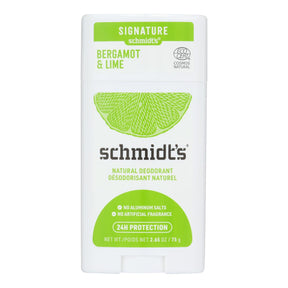 Schmidt's Deodorant Bergamot & Lime Stick - 2.65 Oz - Cozy Farm 