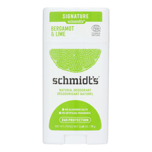 Schmidt's Deodorant Bergamot & Lime Stick - 2.65 Oz - Cozy Farm 