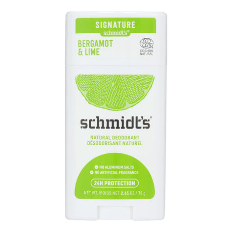 Schmidt's Deodorant Bergamot & Lime Stick - 2.65 Oz - Cozy Farm 