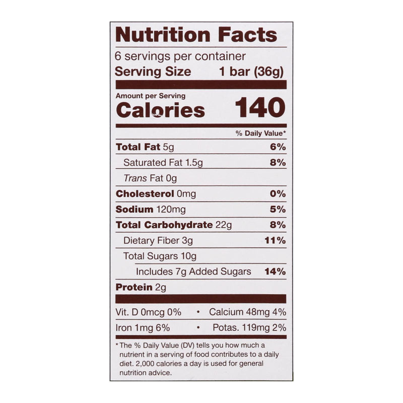 Nature's Bakery Chocolate Oat Baked-in Bars (Pack of 6 - 6/1.27oz) - Cozy Farm 
