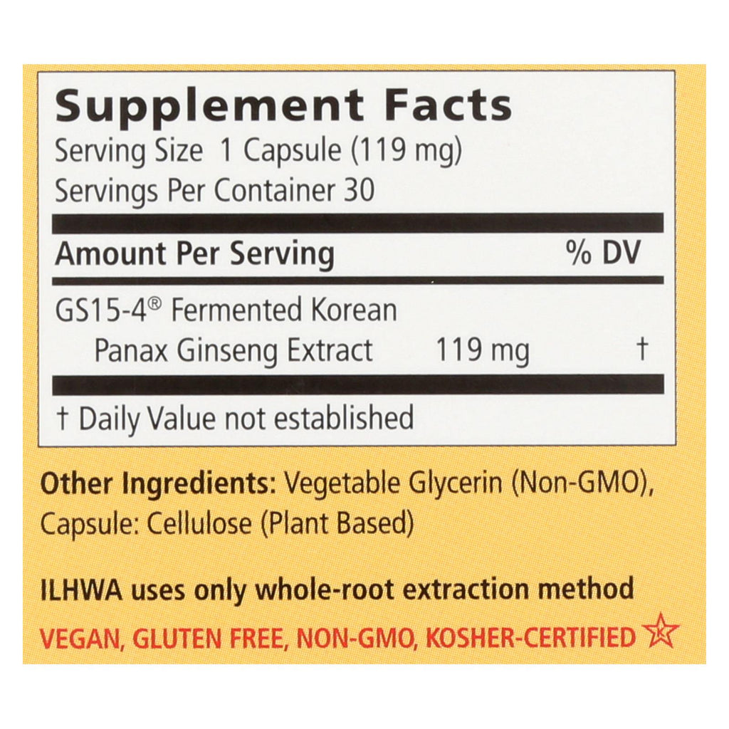 Ilhwa Enzyme Fermented Ginseng Herbal Supplement (Pack of 1 - 30 Caps) - Cozy Farm 