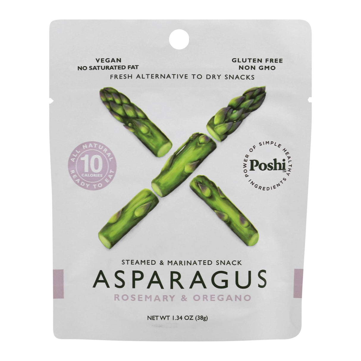Poshi Snack Asparagus-Shaped Veggie Owl Bites - 10 Pack, 1.34 Oz Each - Cozy Farm 