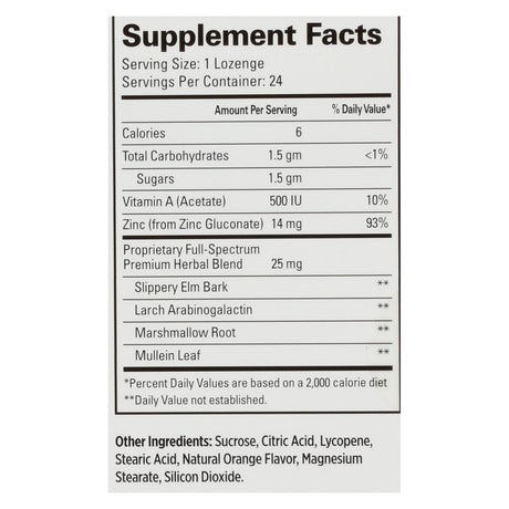 Quantum Therazinc Cold Season Plus Lozenges Orange, 14 mg - 24 Lozenges - Cozy Farm 