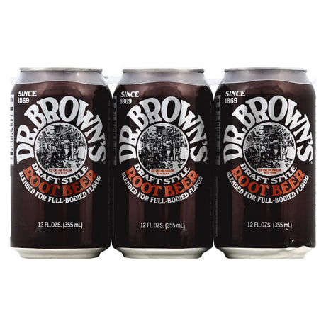 Dr. Brown's Draft Style Root Beer - 6/12 Fl. Oz. Bottles, Case of 4 - Cozy Farm 