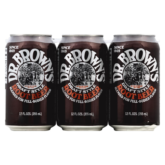 Dr. Brown's Draft Style Root Beer - 6/12 Fl. Oz. Bottles, Case of 4 - Cozy Farm 