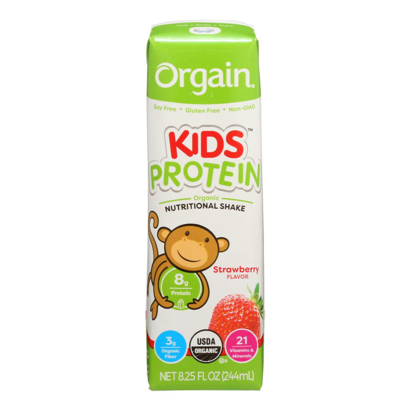 Orgain Kids Protein Shake - Strawberry - Case Of 12 - 8.25 Fl Oz. - Cozy Farm 