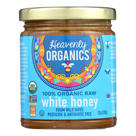 Heavenly Organics Organic Raw White Honey, 12 Oz. Case - Cozy Farm 