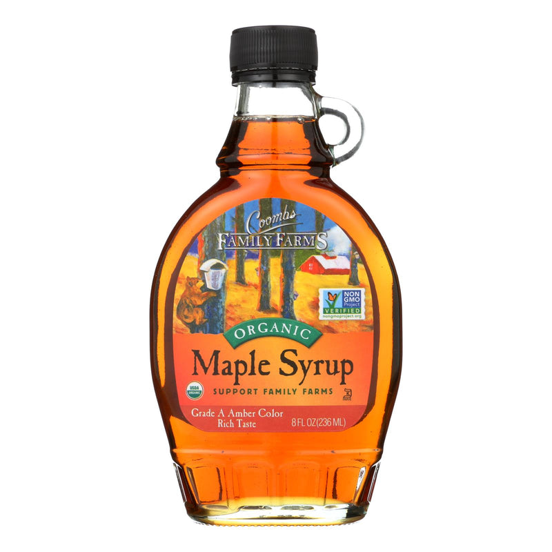 Coombs Family Farms Organic Maple Syrup Grade A Dark Amber - 8 Fl Oz, Case Of 12 - Cozy Farm 