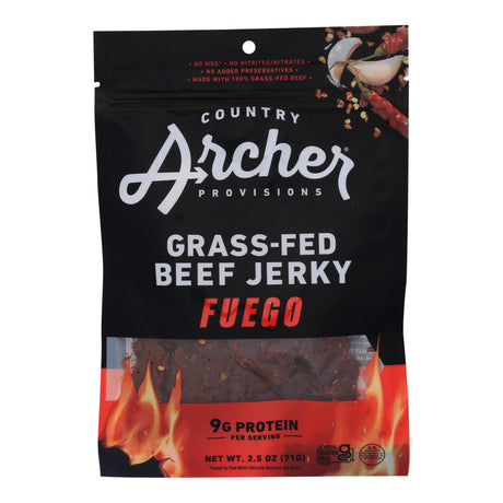 Country Archer - Jerky Beef Crushd Red Pepper - Case Of 12-2.5 Oz - Cozy Farm 