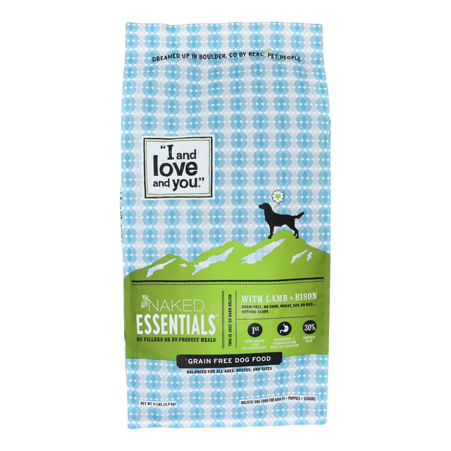I And Love And You Naked Essentials Grain-Free Dry Dog Food with Lamb and Bison - 11 Lb - Cozy Farm 
