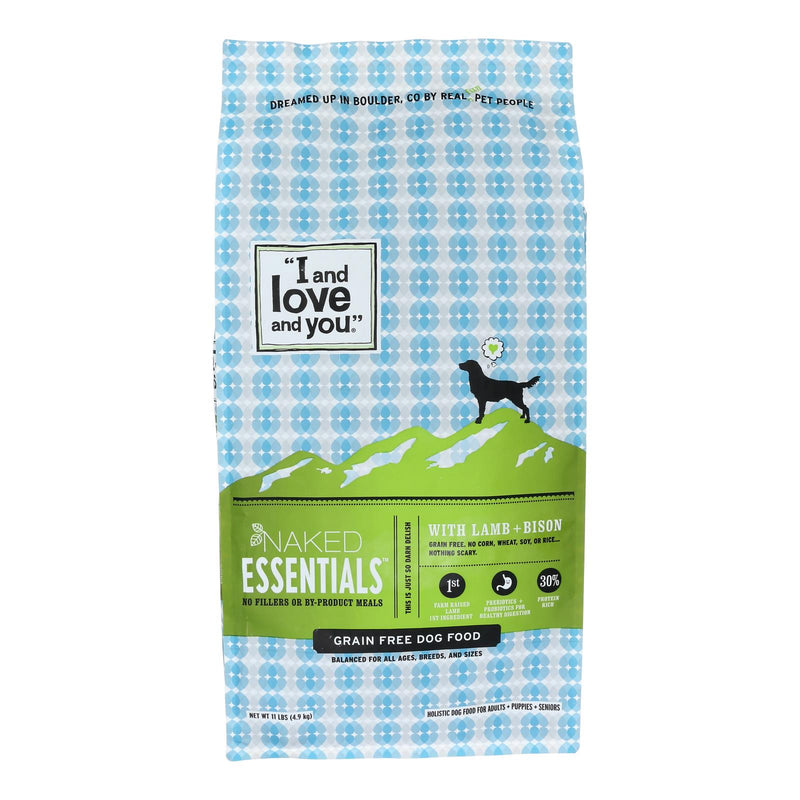 I And Love And You's Naked Essentials With Lamb + Bison Holistic Grain-free Dry Dog Food - 1 Each - 11 Lb - Cozy Farm 