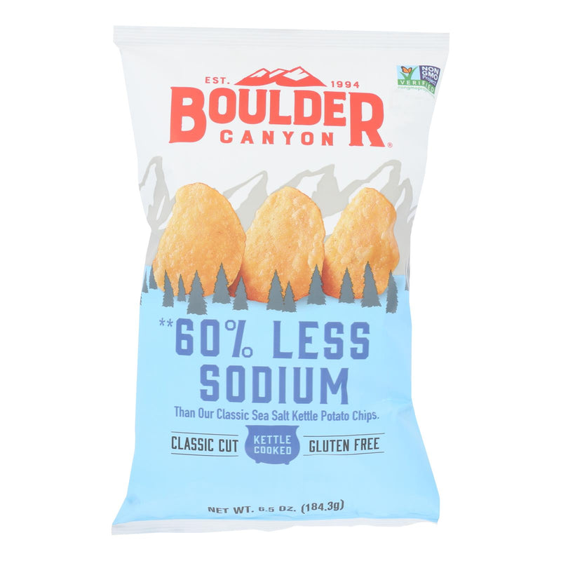 Boulder Canyon Kettle Cooked 60% Lower Sodium Potato Chips (Pack of 12 - 6.5 Oz) - Cozy Farm 