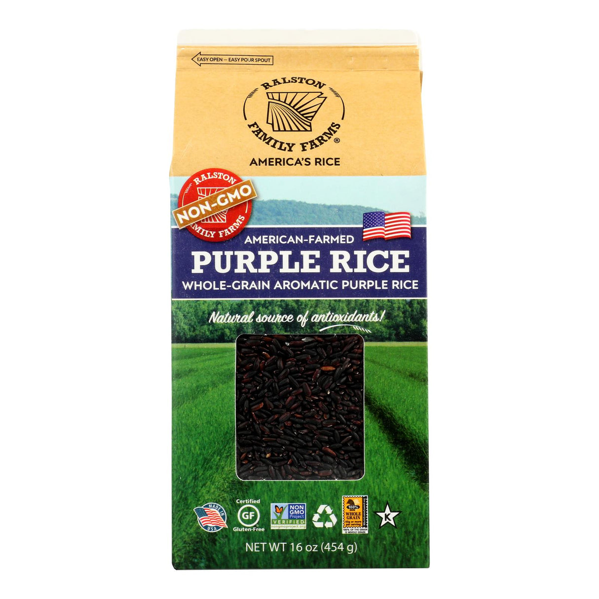 Organic Ralston Family Farms Premium Purple Rice, 16 Oz - Pack of 6 - Cozy Farm 